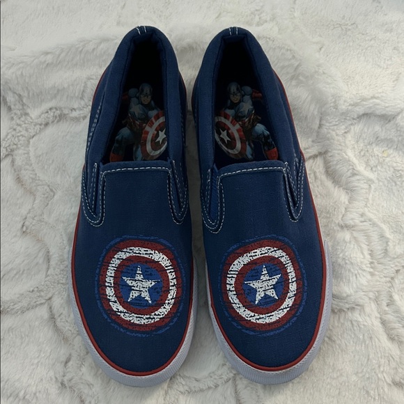 Marvel Captain America Navy Slip-On Sneakers - Picture 1 of 3